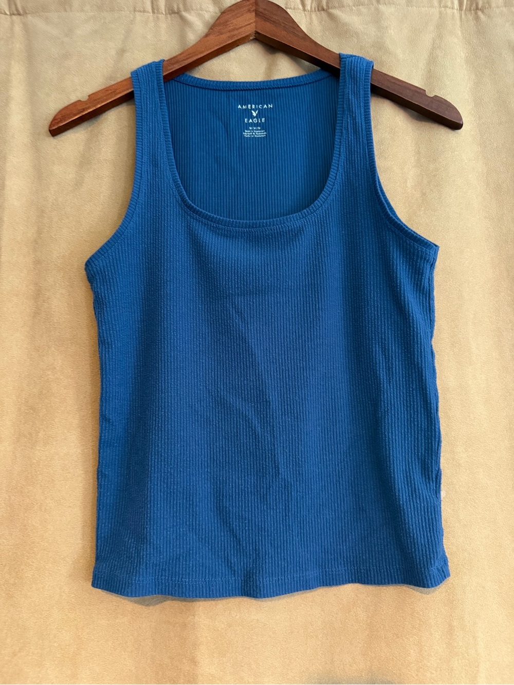 American Eagle Outfitters Women’s Ribbed Tank Top - Teal Blue